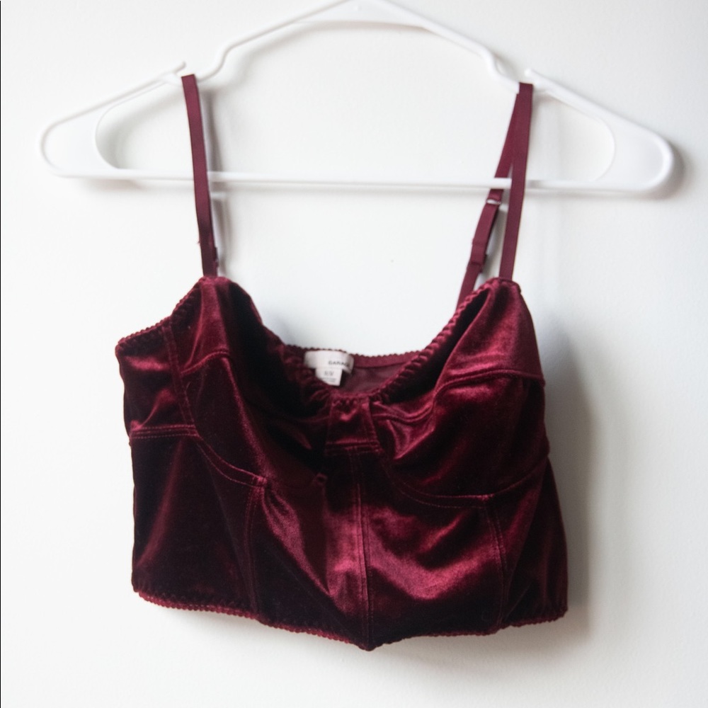 Velvet bra crop top